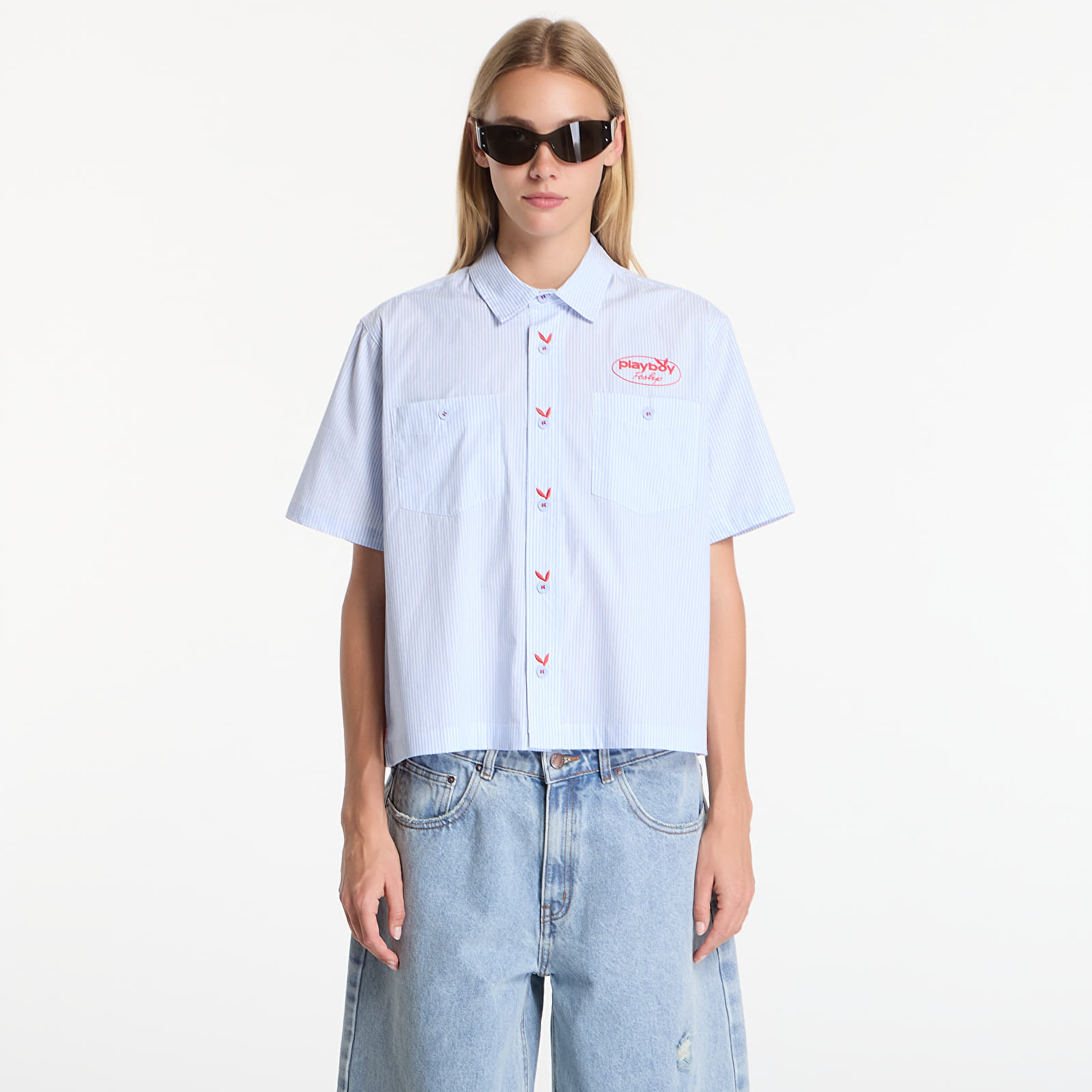 Shirts Playboy x FTSHP Work Shirt Blue Stripes