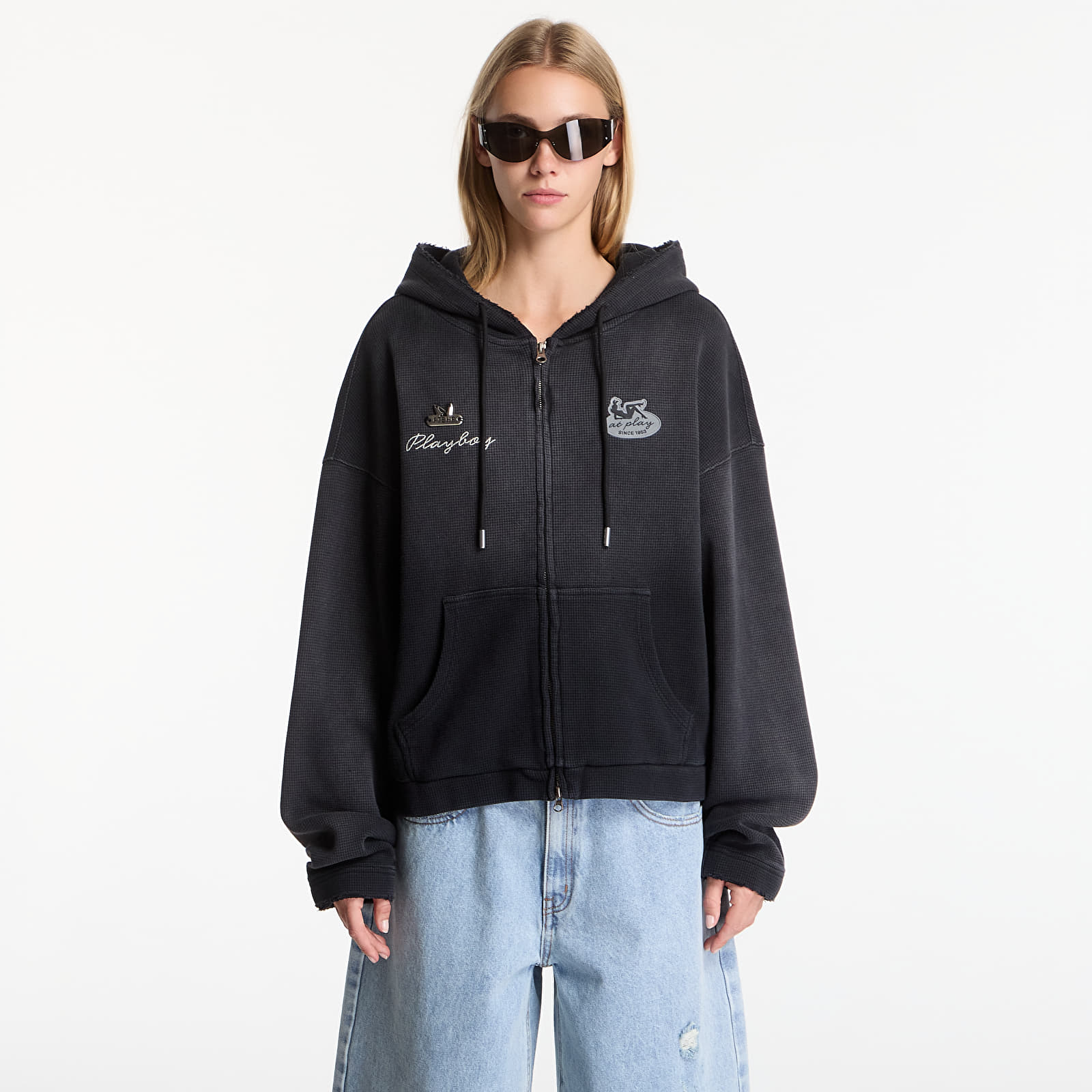 Hoodies and sweatshirts  Playboy x FTSHP Waffle Hoodie Dark Grey
