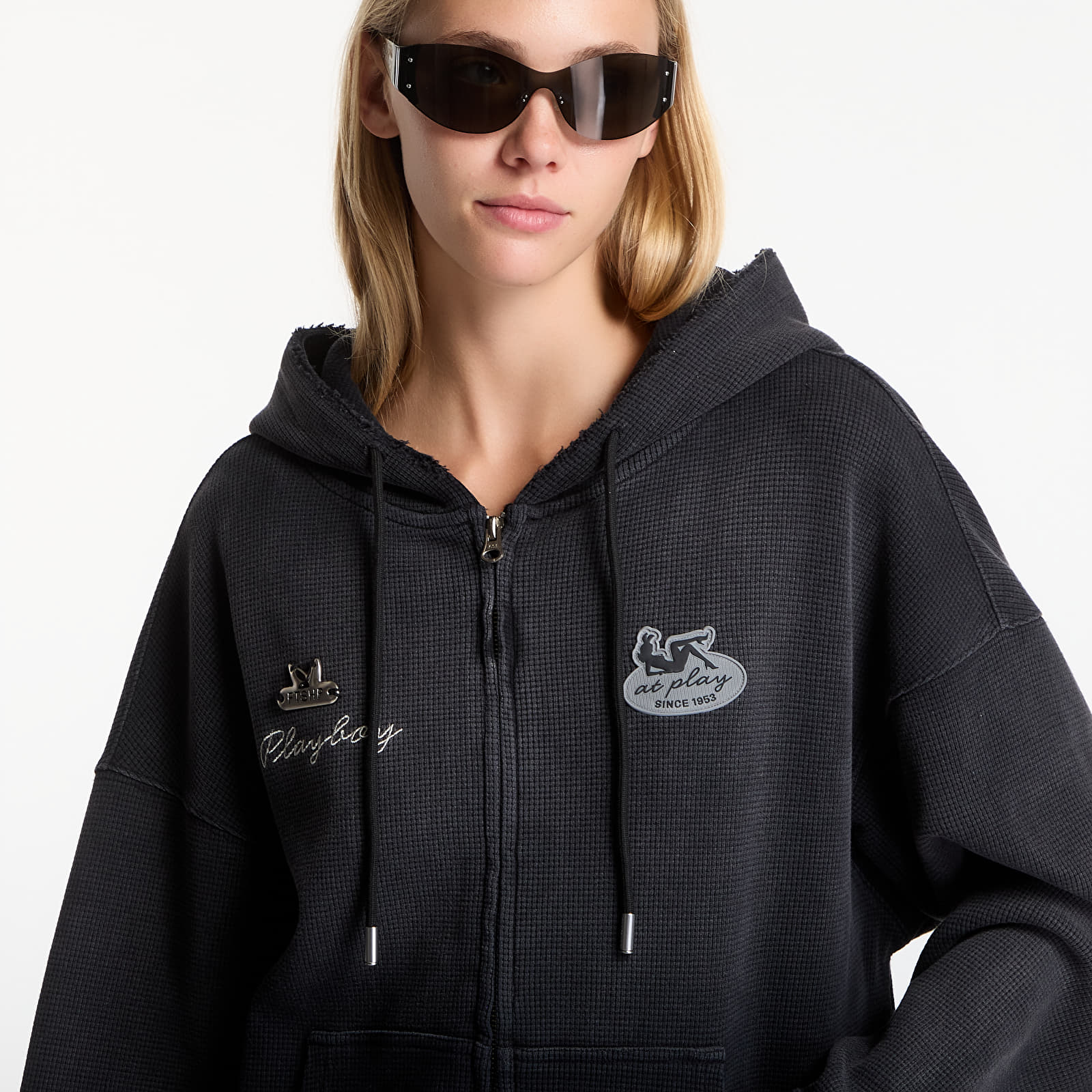 Hoodies and sweatshirts  Playboy x FTSHP Waffle Hoodie Dark Grey