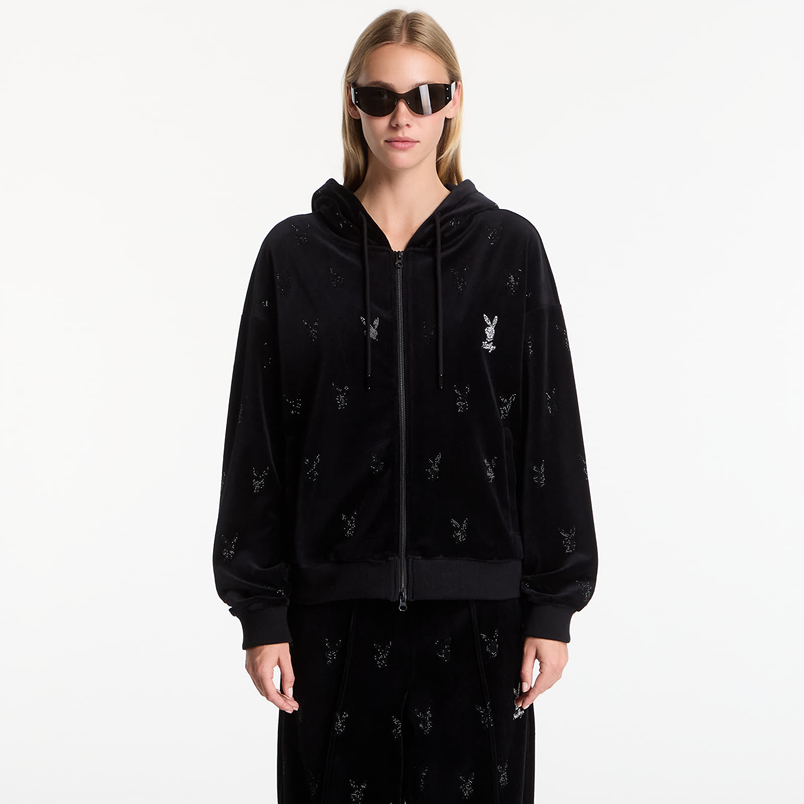 Hoodies and sweatshirts  Playboy x FTSHP Velvet Hoodie Black
