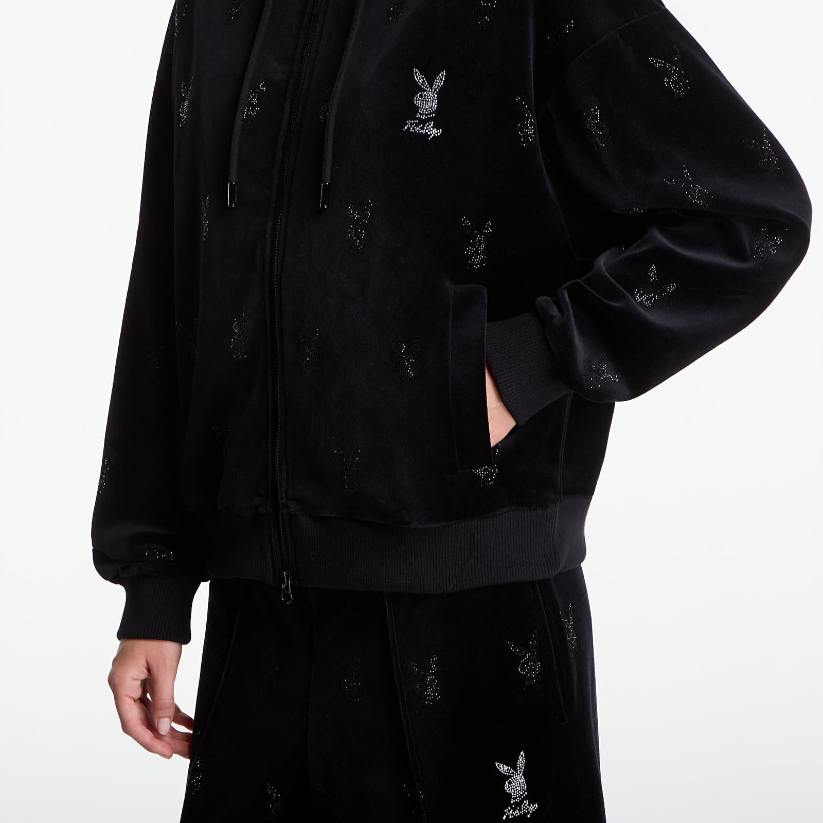 Hoodies and sweatshirts  Playboy x FTSHP Velvet Hoodie Black