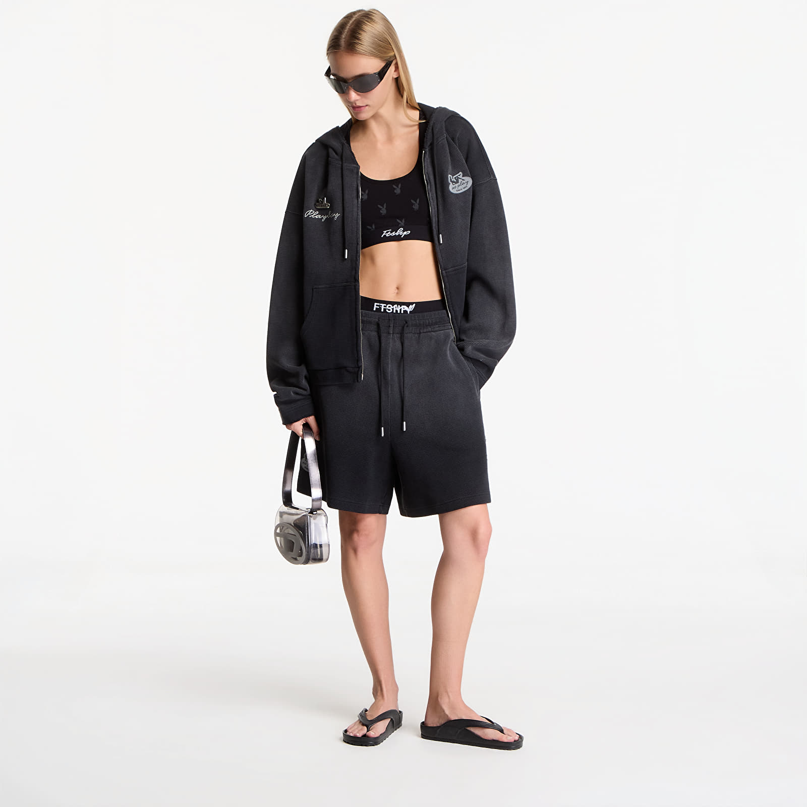Shorts Playboy x FTSHP Waffle Sweatshorts Dark Grey