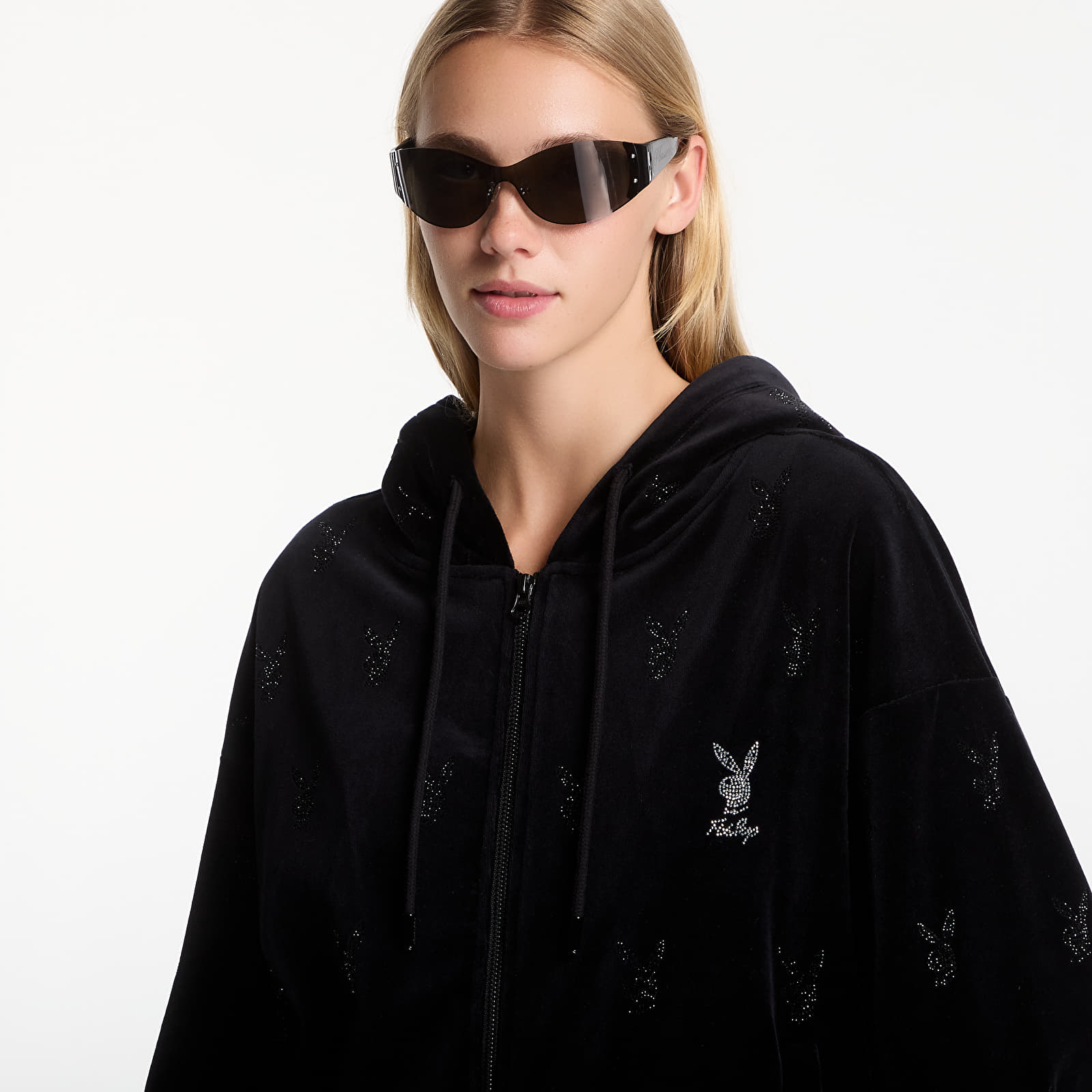 Hoodies and sweatshirts  Playboy x FTSHP Velvet Hoodie Black