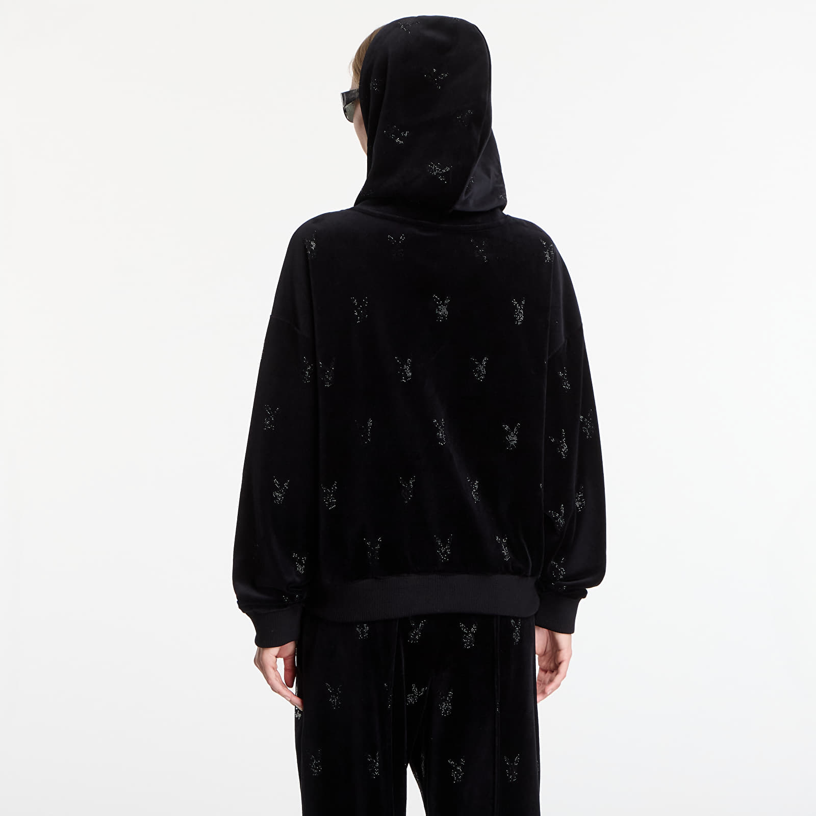 Hoodies and sweatshirts  Playboy x FTSHP Velvet Hoodie Black
