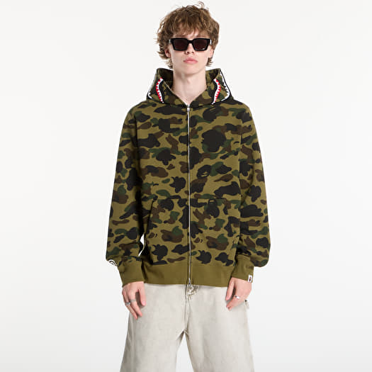 Sweatshirt A BATHING APE 1st Camo Shark Full Zip Hoodie Green