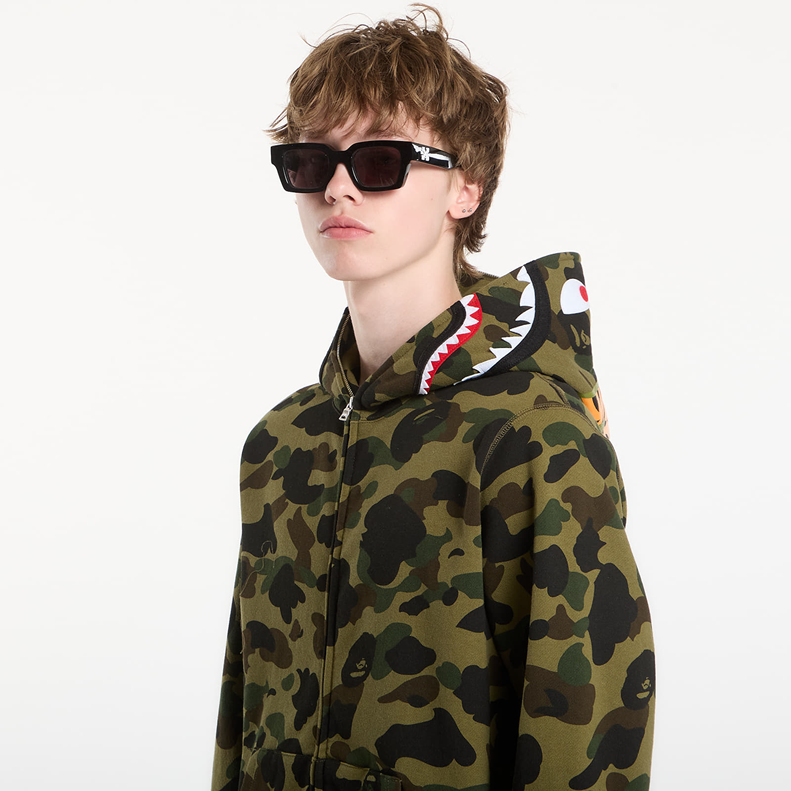 Sweatjacken und Sweatshirts A BATHING APE 1st Camo Shark Full Zip Hoodie Green