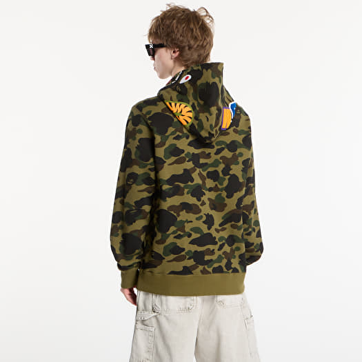A BATHING APE 1st Camo Shark Full Zip Hoodie Green | Footshop
