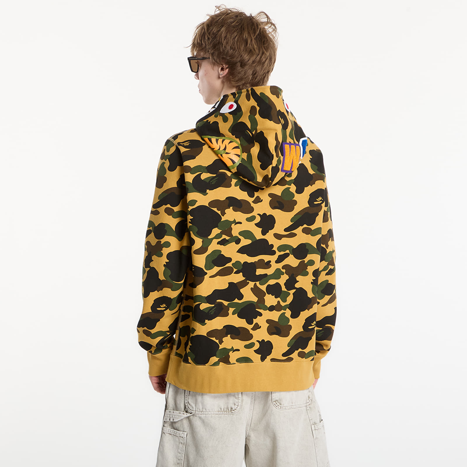 Sweatjacken und Sweatshirts A BATHING APE 1st Camo Shark Full Zip Hoodie Yellow UNISEX