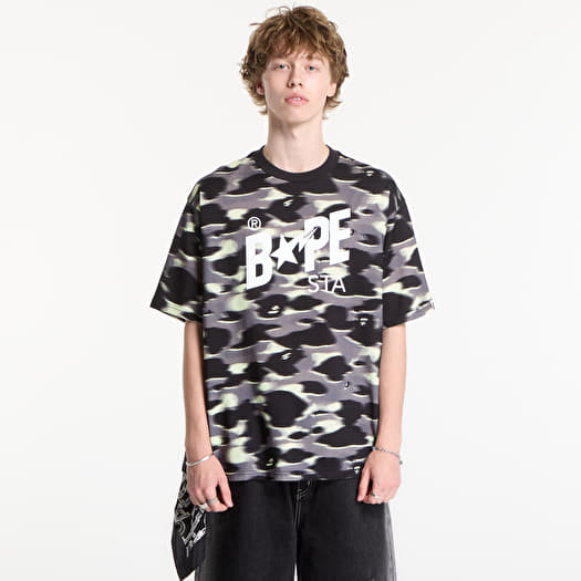 T-skjorte A BATHING APE Screen Camo Sta Logo Relaxed Fit Tee Black UNISEX