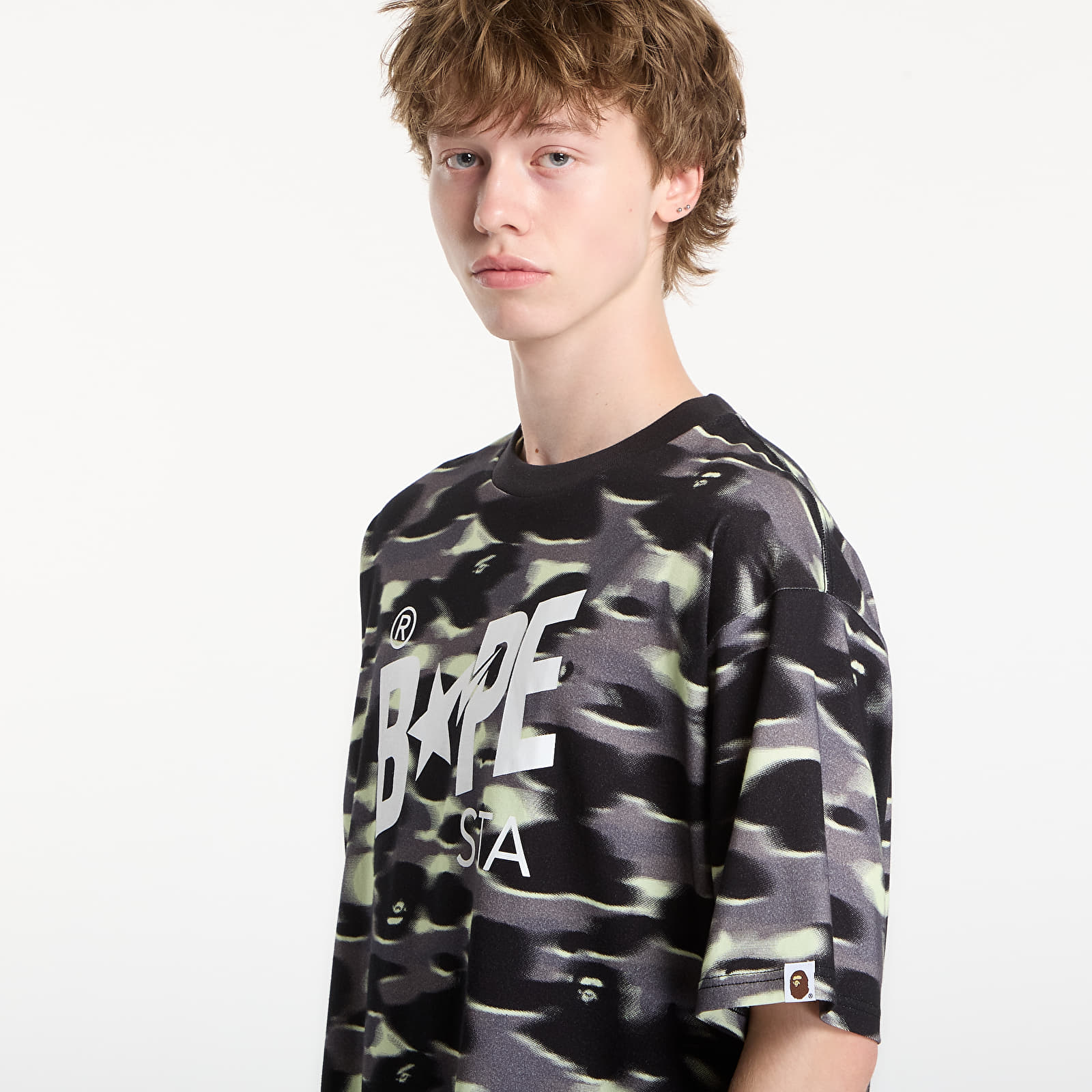 T-shirts A BATHING APE Screen Camo Sta Logo Relaxed Fit Tee Black UNISEX