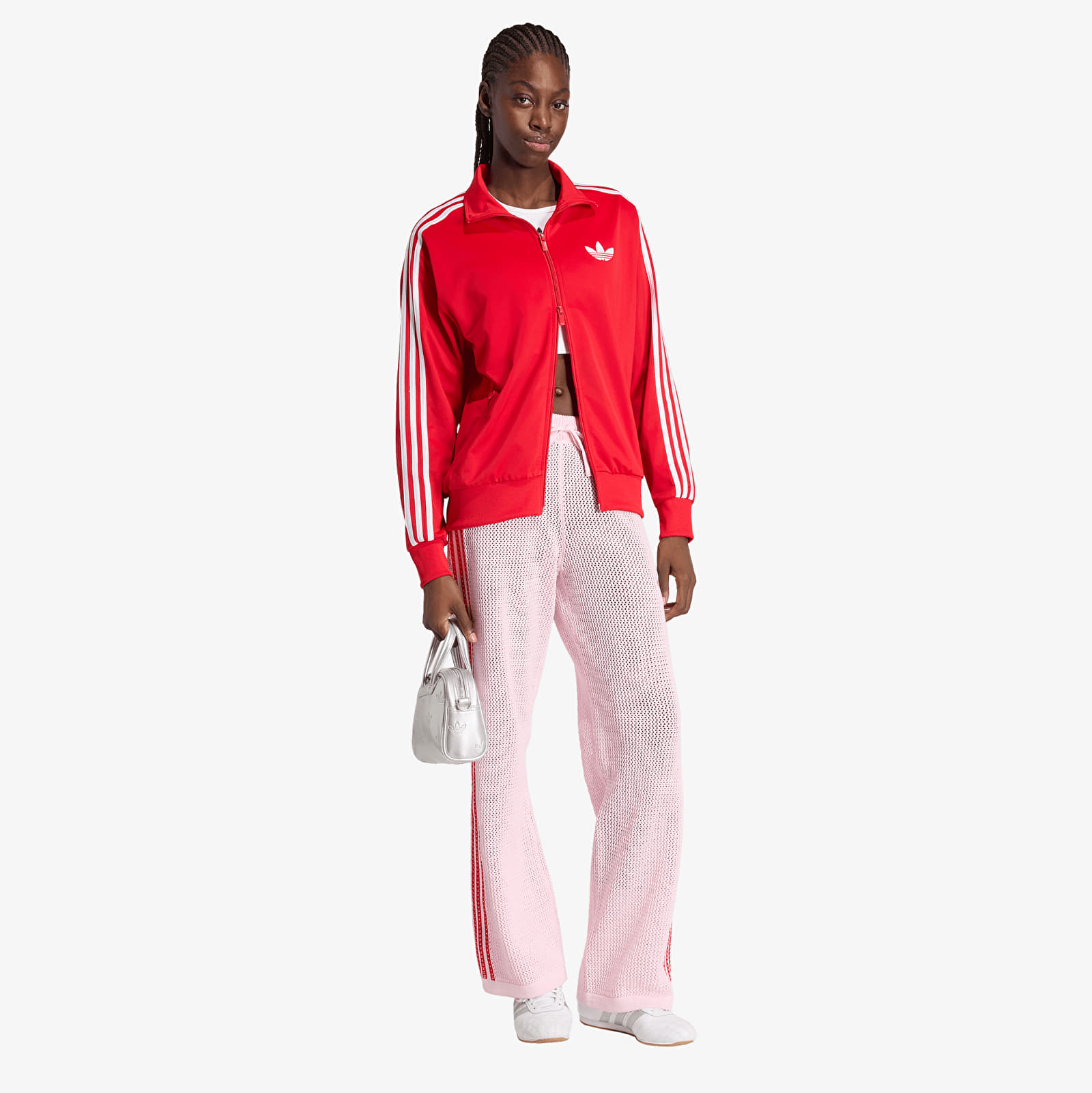 Jogginghosen adidas Crochet Track Pants Clear Pink/ Red