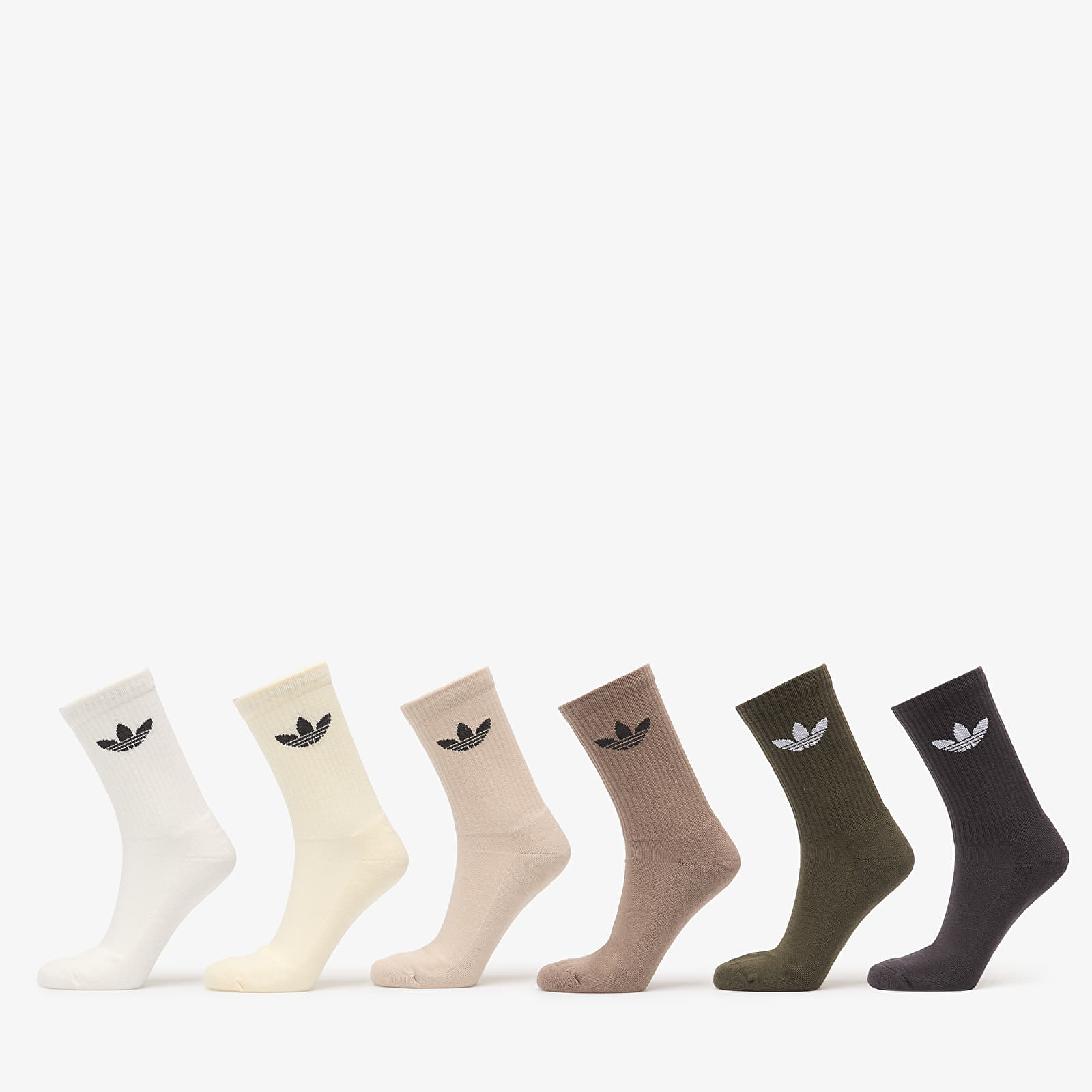 Socken adidas Trefoil Crew Sock Cushion 6-Pack Cloud White