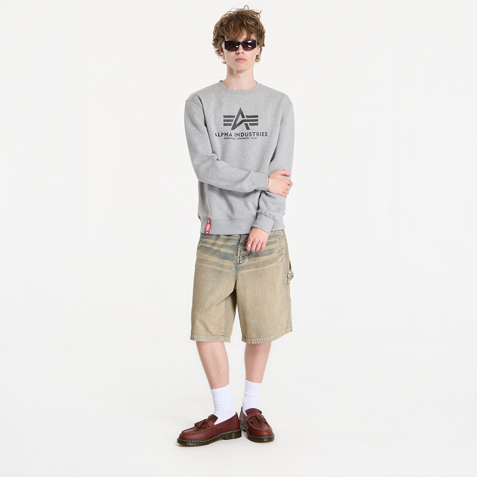 Sweatjacken und Sweatshirts Alpha Industries Basic Hoody Small Logo II Grey Heather
