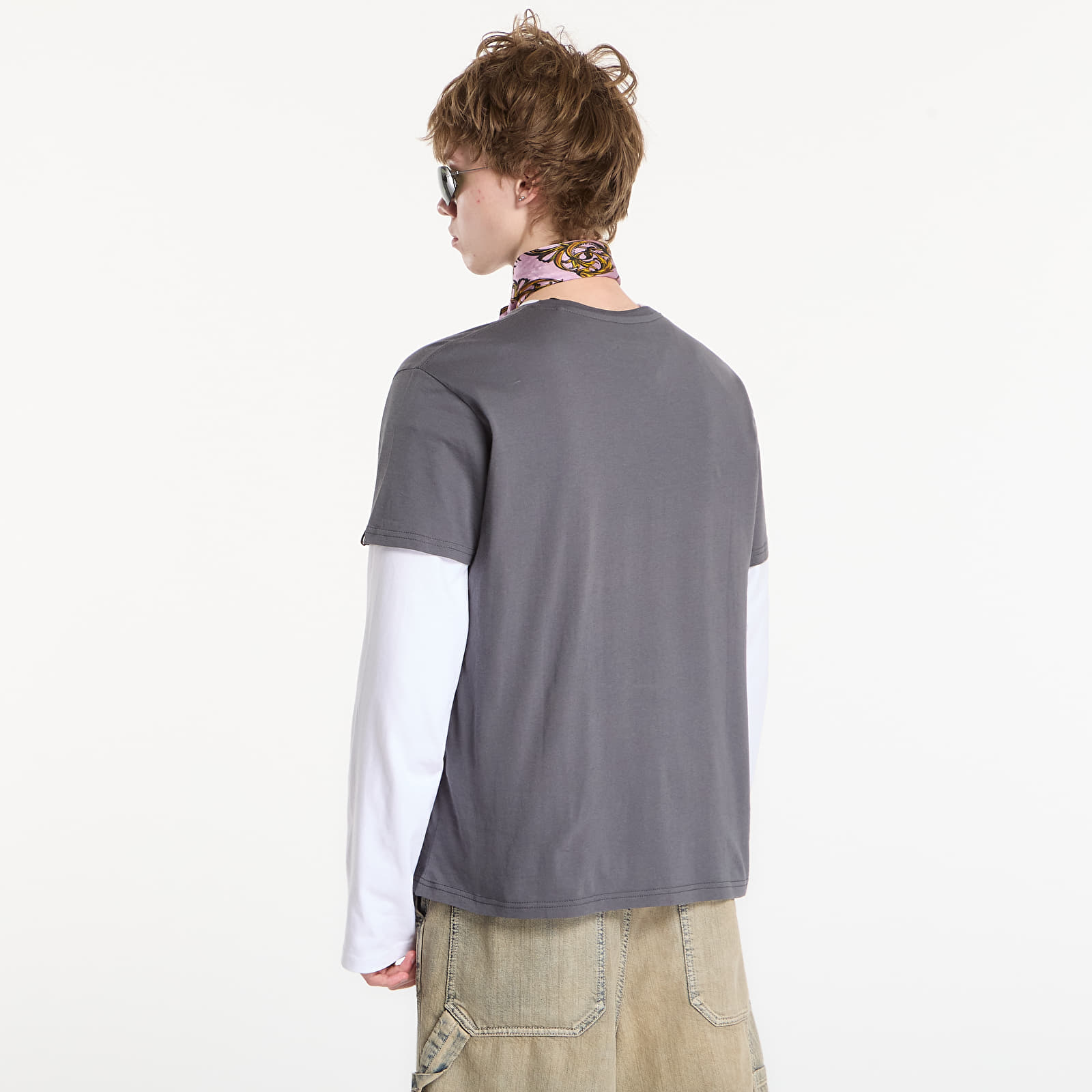 Футболки Alpha Industries Basic T-Shirt Contrast Stitch Grey Black/ Black