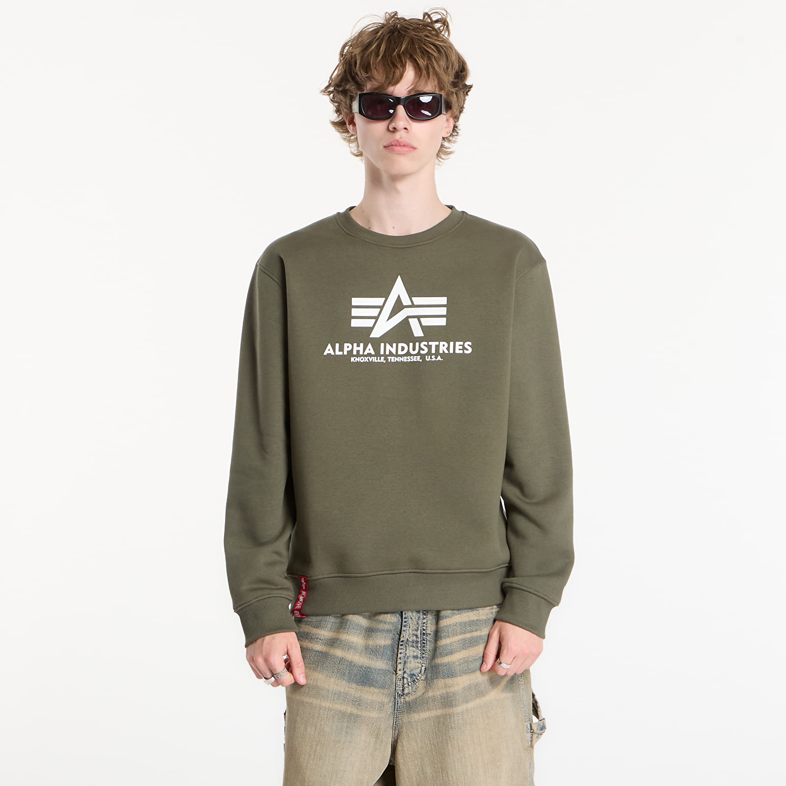 Sweatjacken und Sweatshirts Alpha Industries Basic Hoody Small Logo II Dark Olive