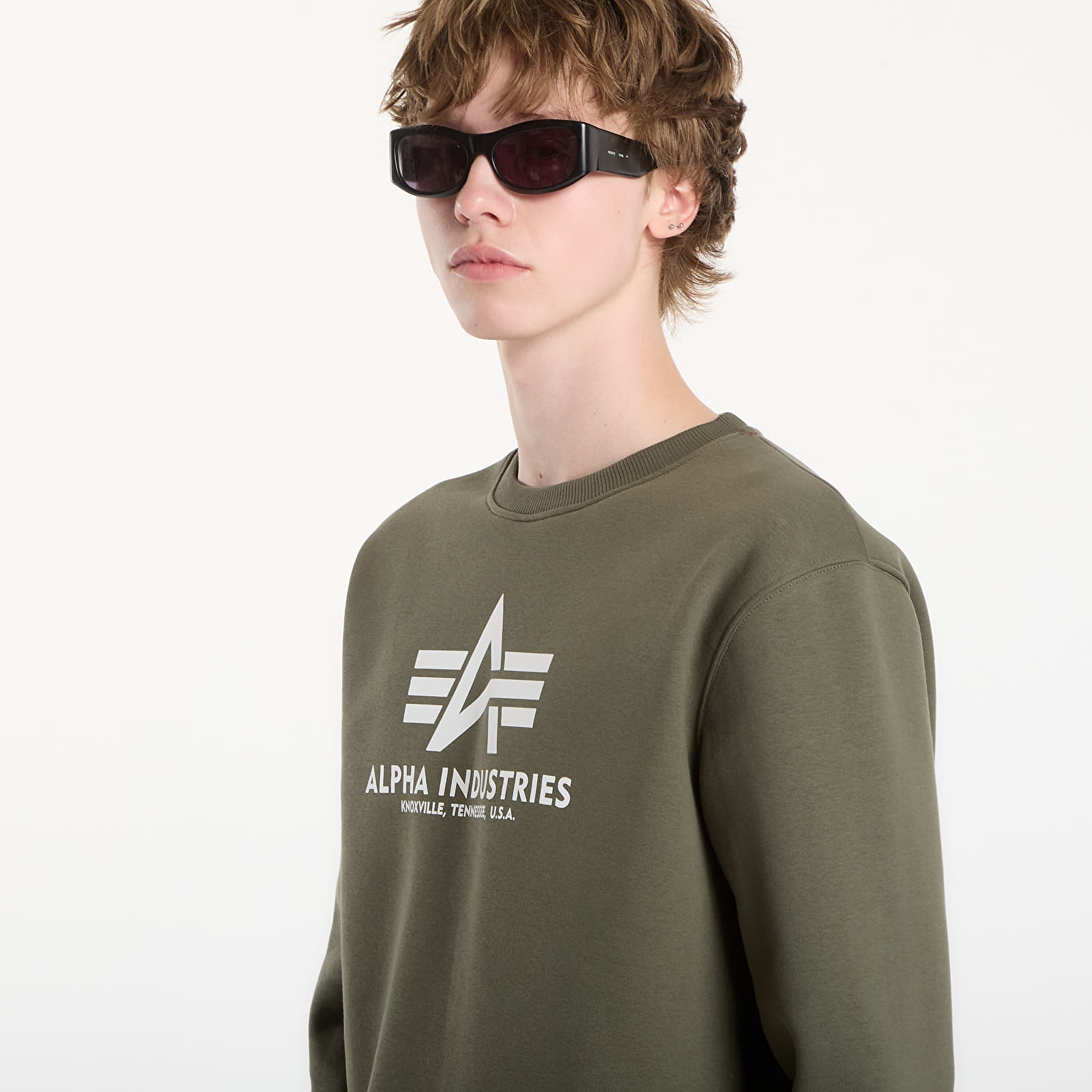 Sweatjacken und Sweatshirts Alpha Industries Basic Hoody Small Logo II Dark Olive