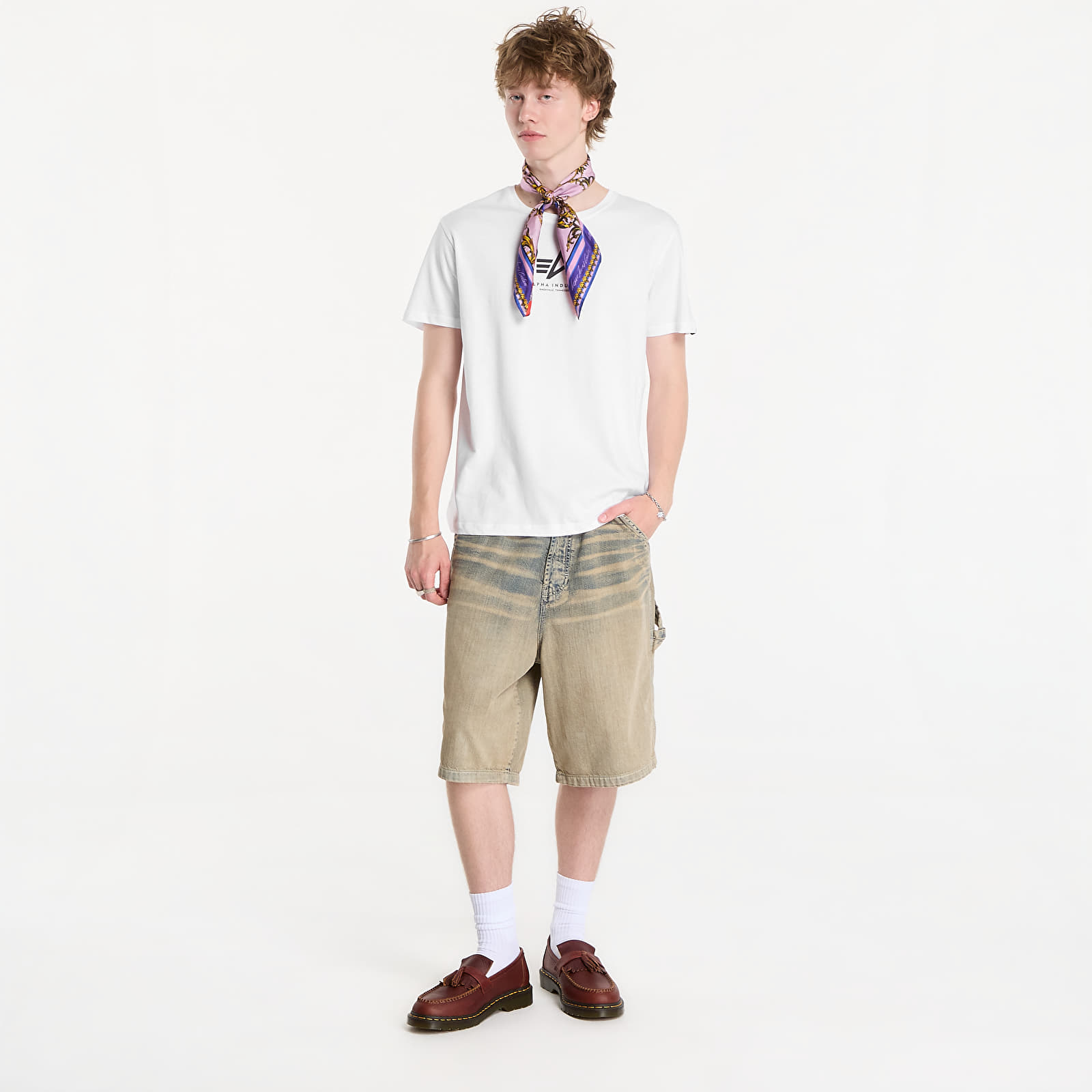T-shirts Alpha Industries Basic T-Shirt Contrast Stitch White