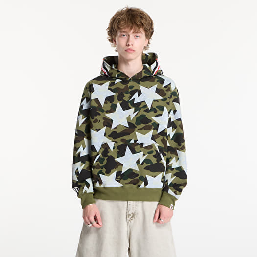 Sweatshirt A BATHING APE Sta Over Print 1st Camo Shark Cropped Fi Green UNISEX