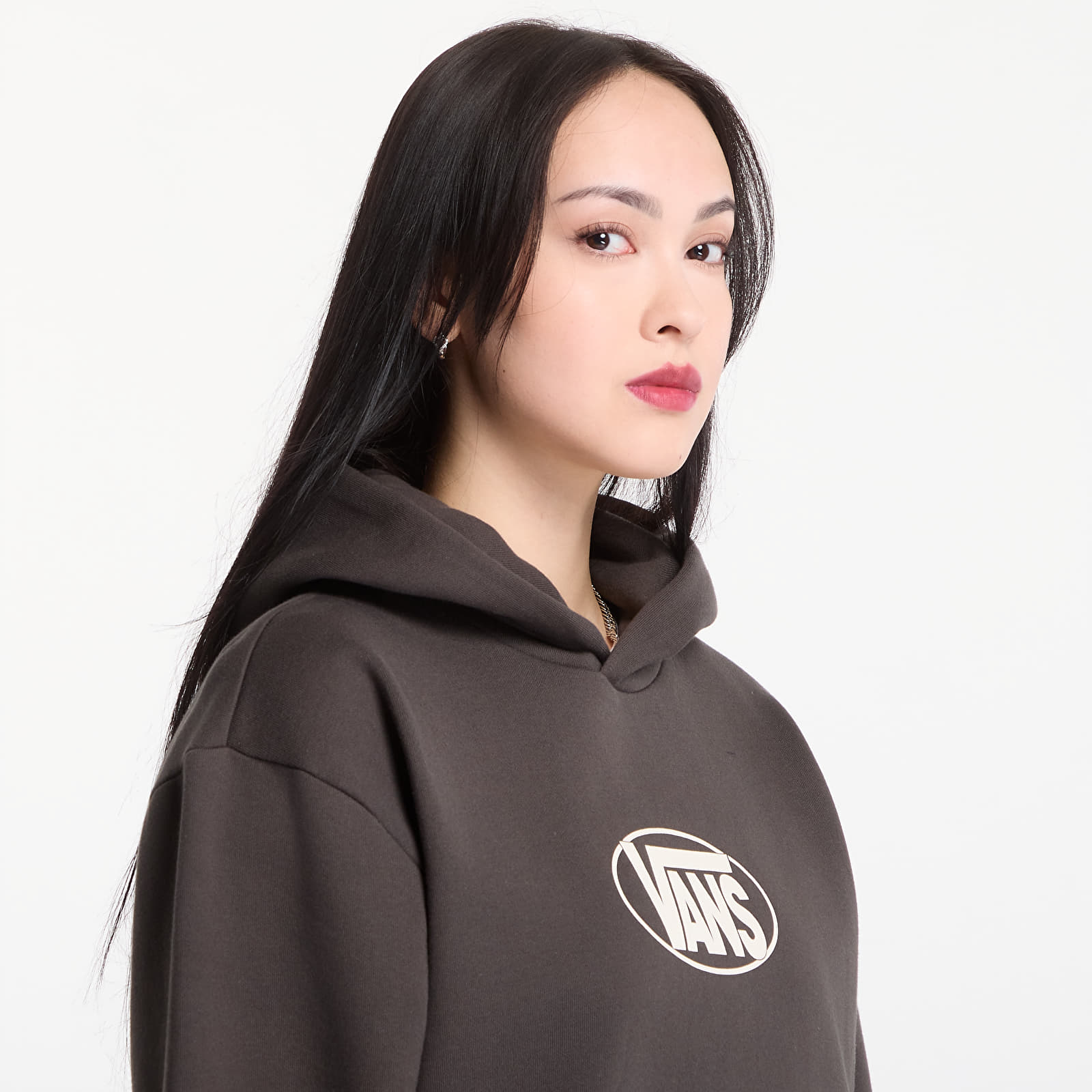Women's hoodies Vans Oval Logo Relaxed Pullover Faded Black