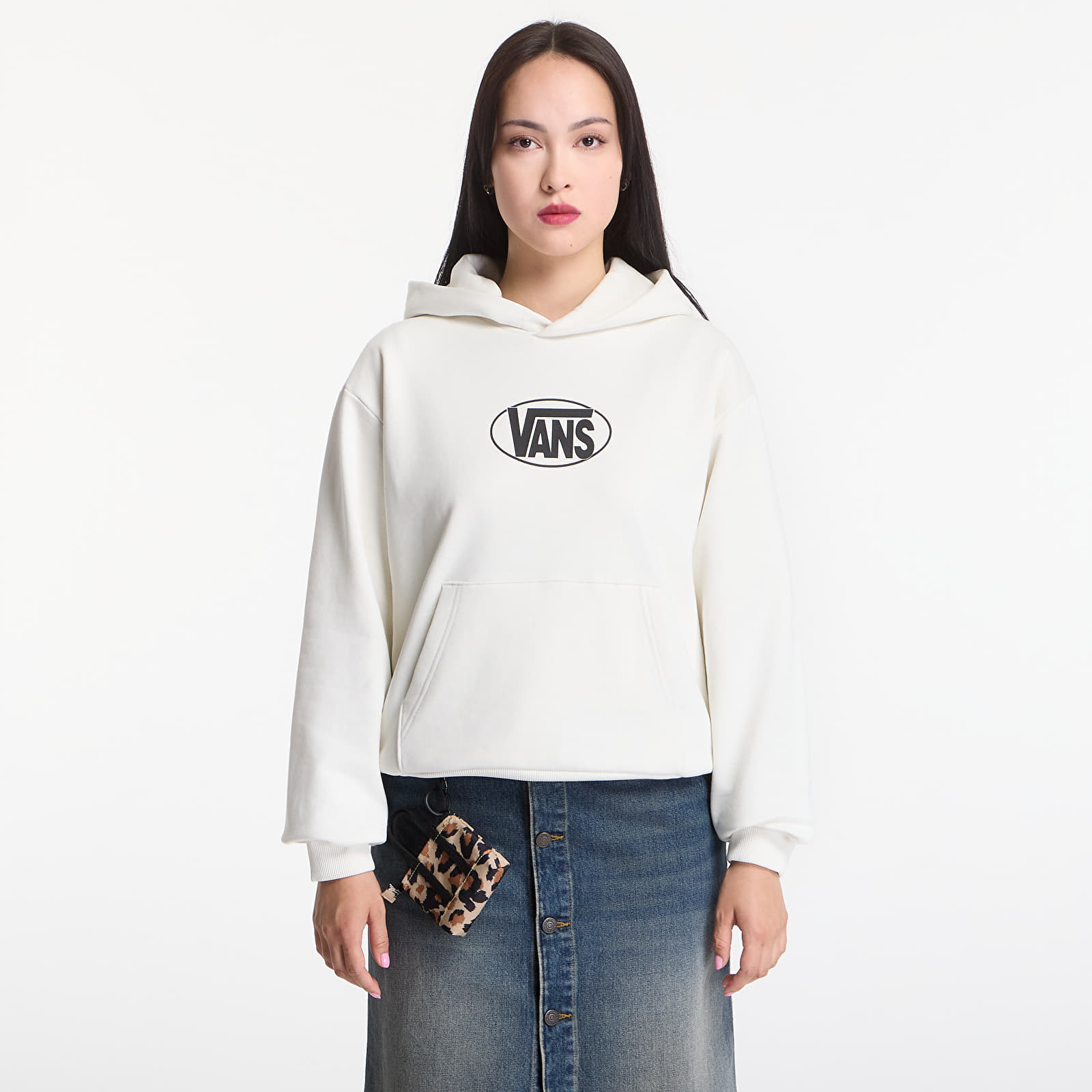 Women's hoodies Vans Oval Logo Relaxed Pullover Marshmallow