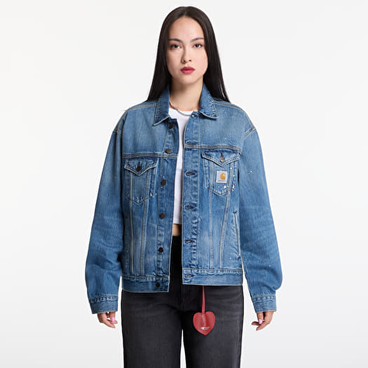 Chaqueta Carhartt WIP Helston Jacket UNISEX Blue Destroy Wash, Splatter