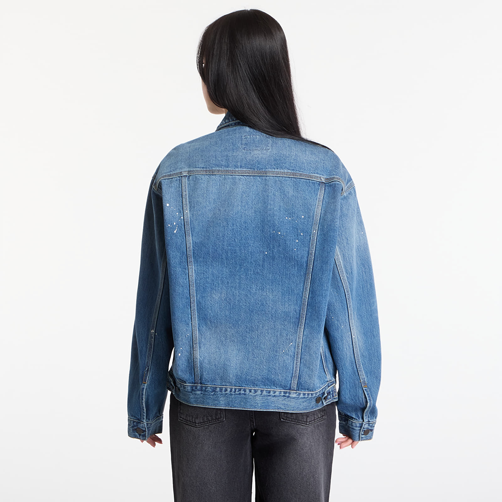 Chaquetas de hombre Carhartt WIP Helston Jacket UNISEX Blue Destroy Wash, Splatter