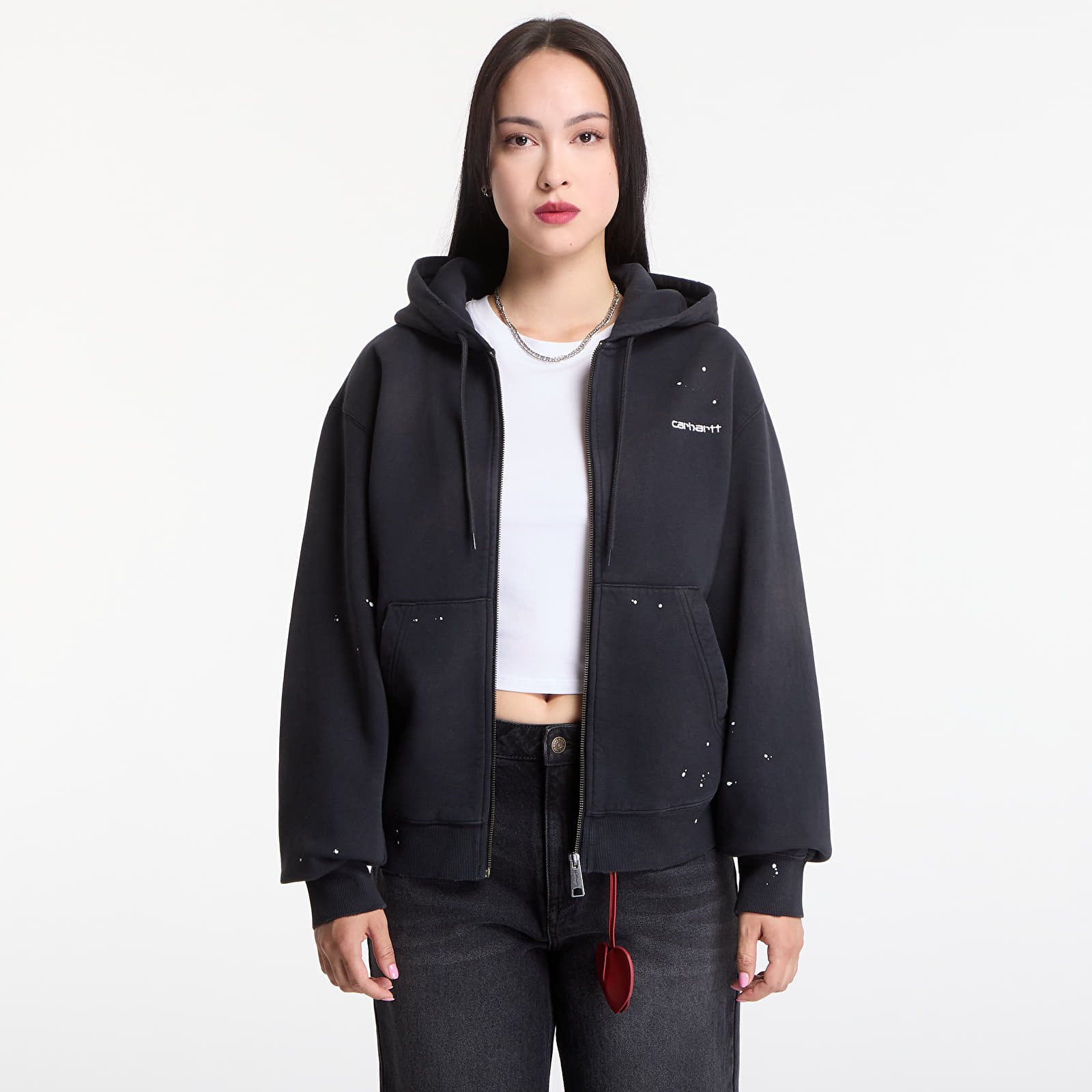 Hoodies and sweatshirts  Carhartt WIP Hooded Painter Jacket UNISEX Black Destroy Wash, Splatter