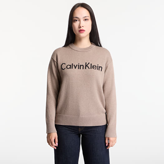 Chandail Calvin Klein Jeans Contrast Logo Ls Sweater Shiitake Melange
