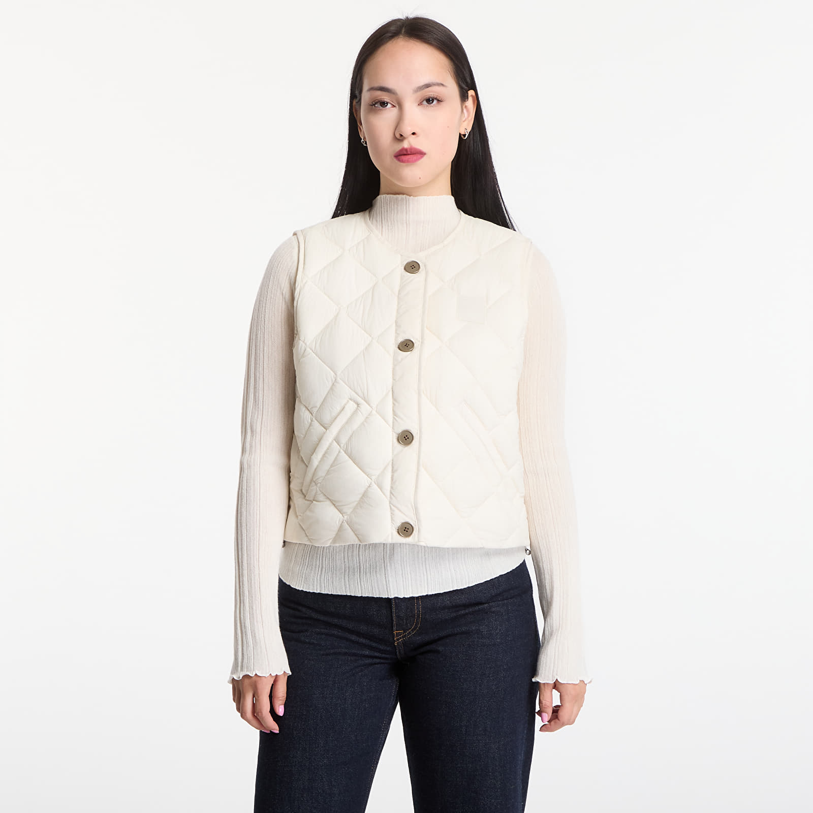 Västar för kvinnor Calvin Klein Ulw Short Quilted Liner Vest Birch