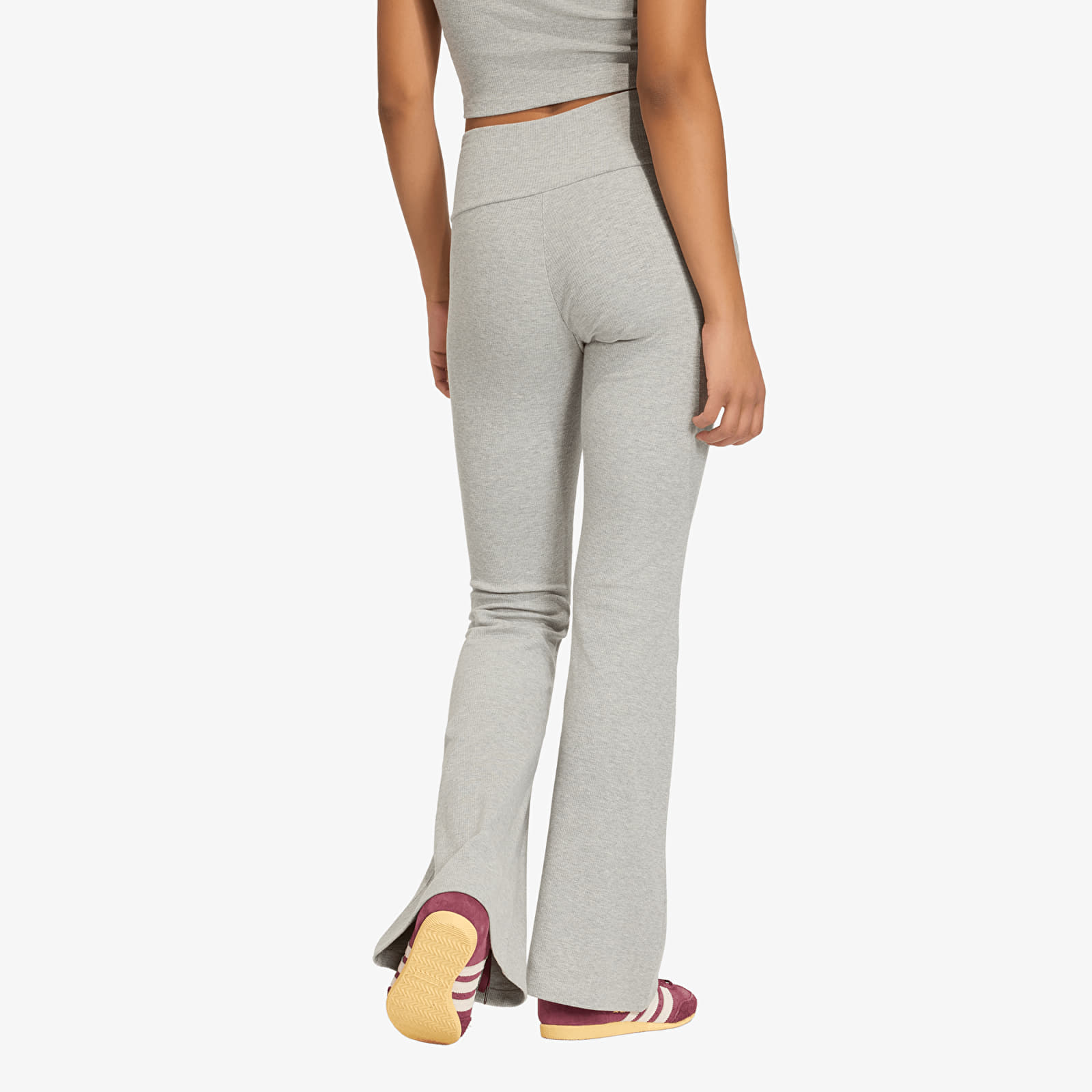 Leggings femme adidas Essentials Rib Flared Leggings Tights Medium Grey Heather