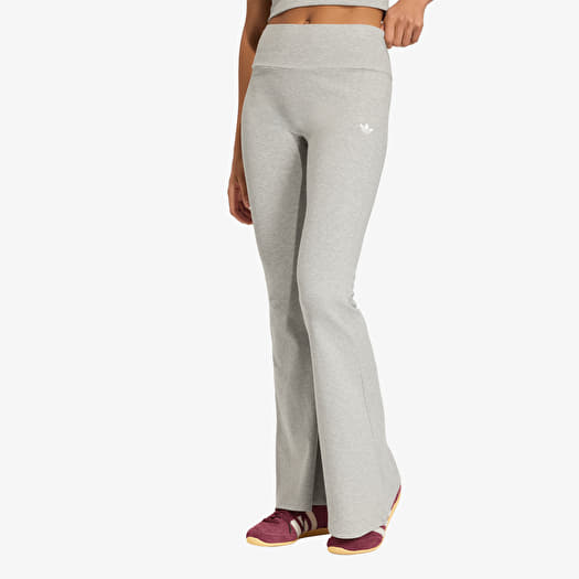 adidas Essentials Rib Flared Leggings Tights Medium Grey Heather