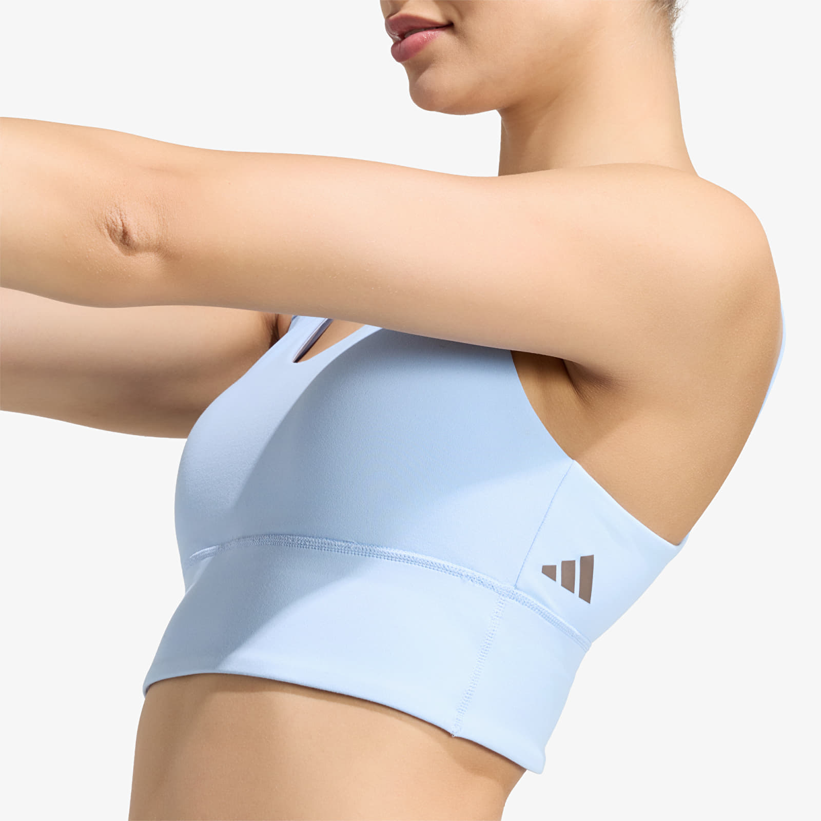 Podprsenky adidas 3 Stripes Studio All Me Light Support Bra Glow Blue