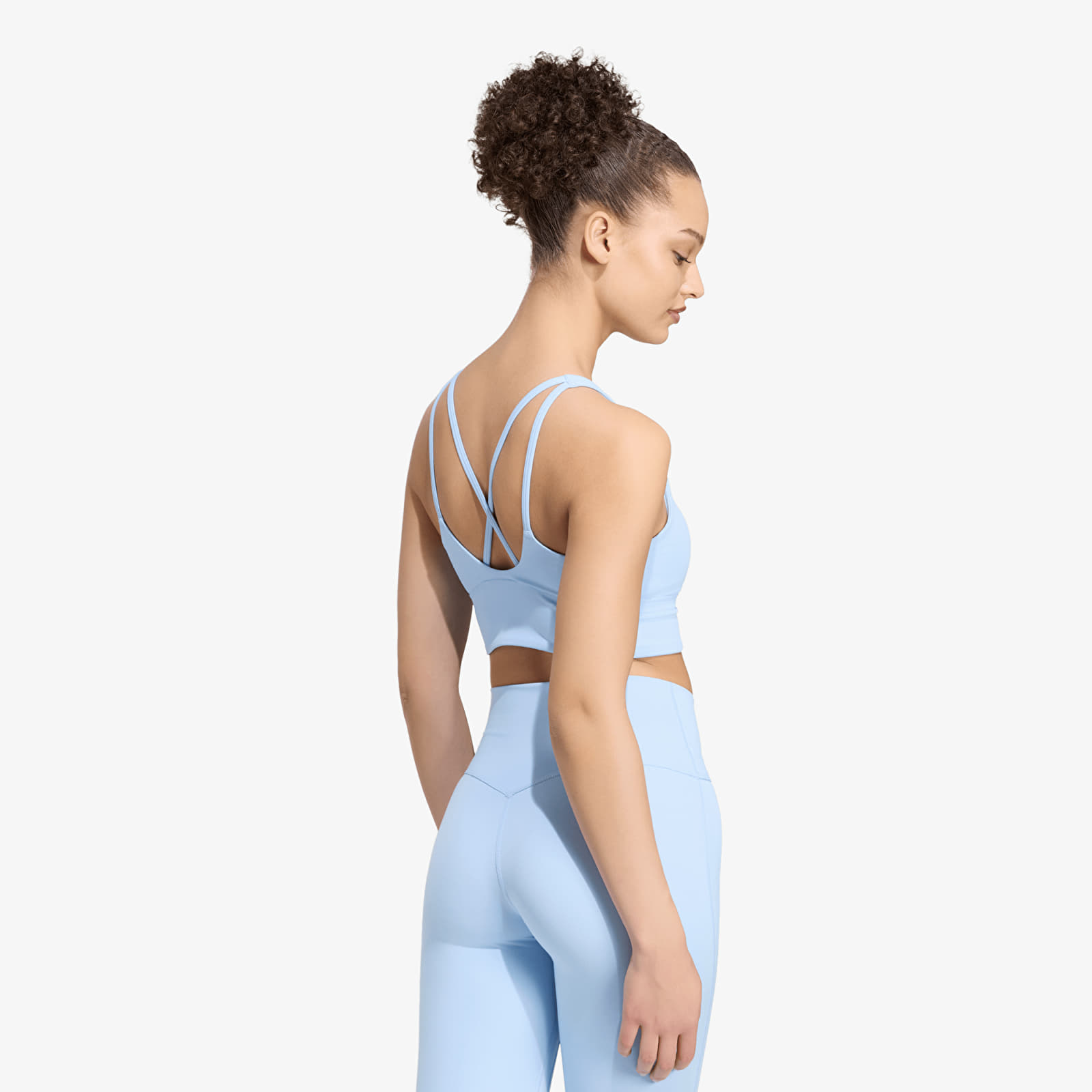 Podprsenky adidas 3 Stripes Studio All Me Light Support Bra Glow Blue