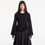 Y-3 Wool Cinched Drape Long Sleeve Long-Sleeve Top Black