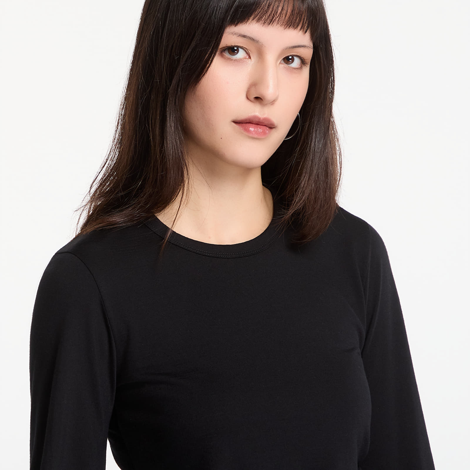 T-shirts Y-3 Wool Cinched Drape Long Sleeve Long-Sleeve Top Black