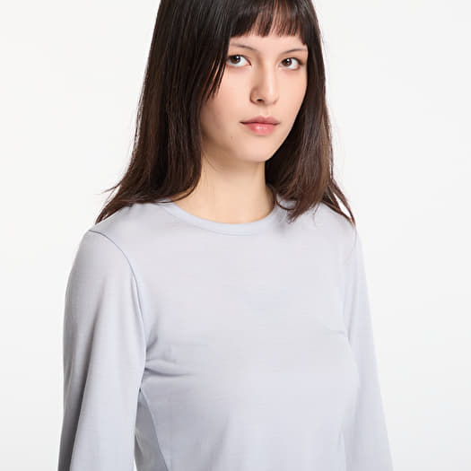 Y-3 Wool Cinched Drape Long Sleeve Long-Sleeve Top Lgh Solid Grey