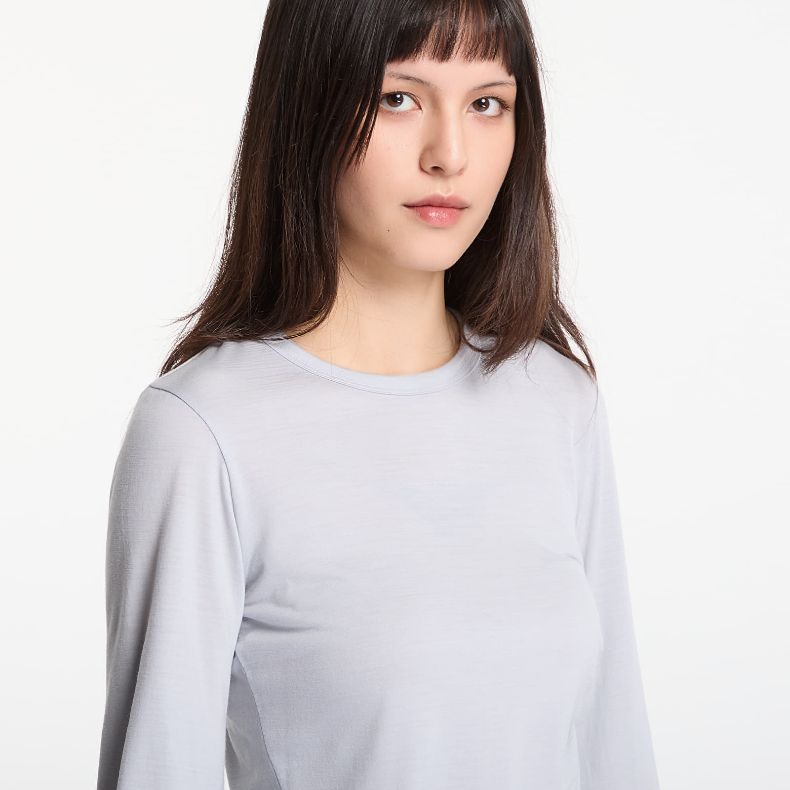 T-shirts Y-3 Wool Cinched Drape Long Sleeve Long-Sleeve Top Lgh Solid Grey