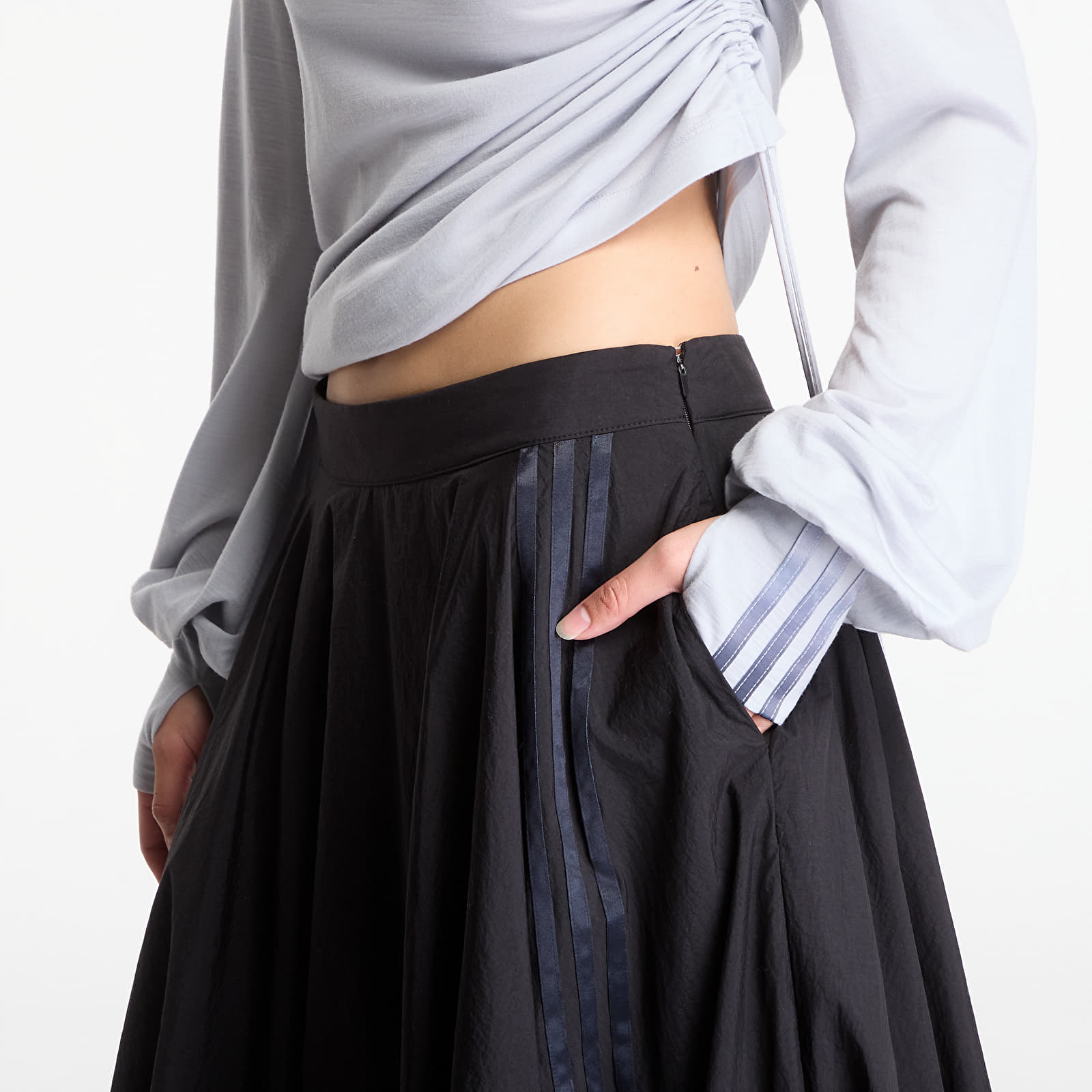 Faldas de mujer Y-3 Gradient 3 Stripes Nylon Balloon Skirt Black