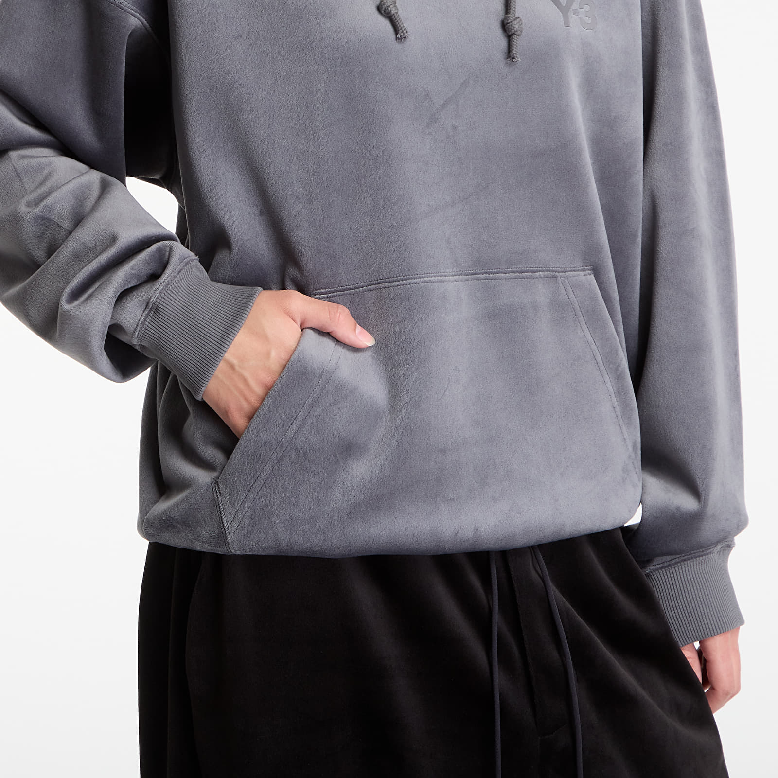 Men's hoodies Y-3 Velvet Corduroy Hoodie UNISEX Grey Five
