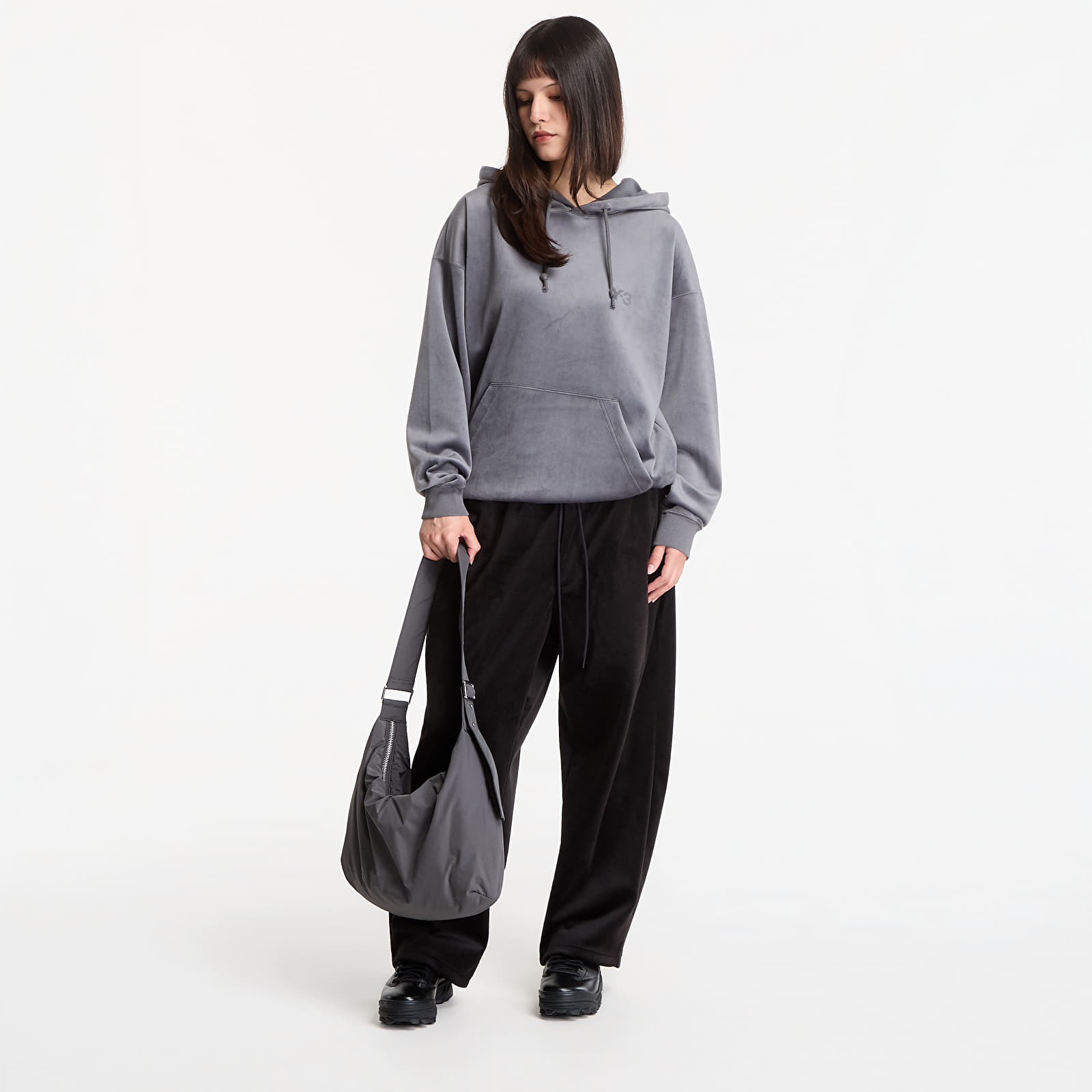 Men's hoodies Y-3 Velvet Corduroy Hoodie UNISEX Grey Five