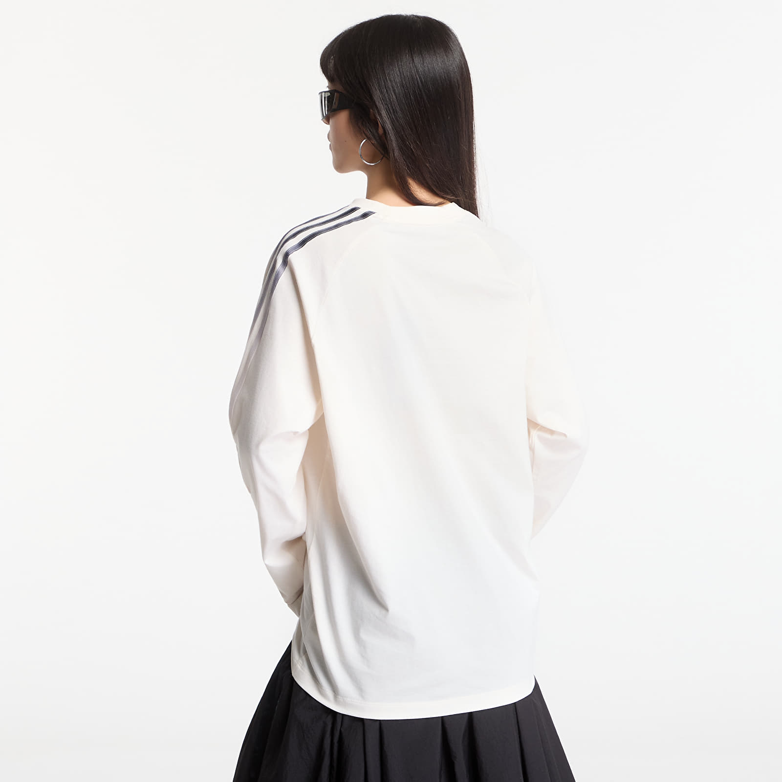 Trička Y-3 Oversized Gradient Stripes Long Sleeve T-Shirt UNISEX Chalk White