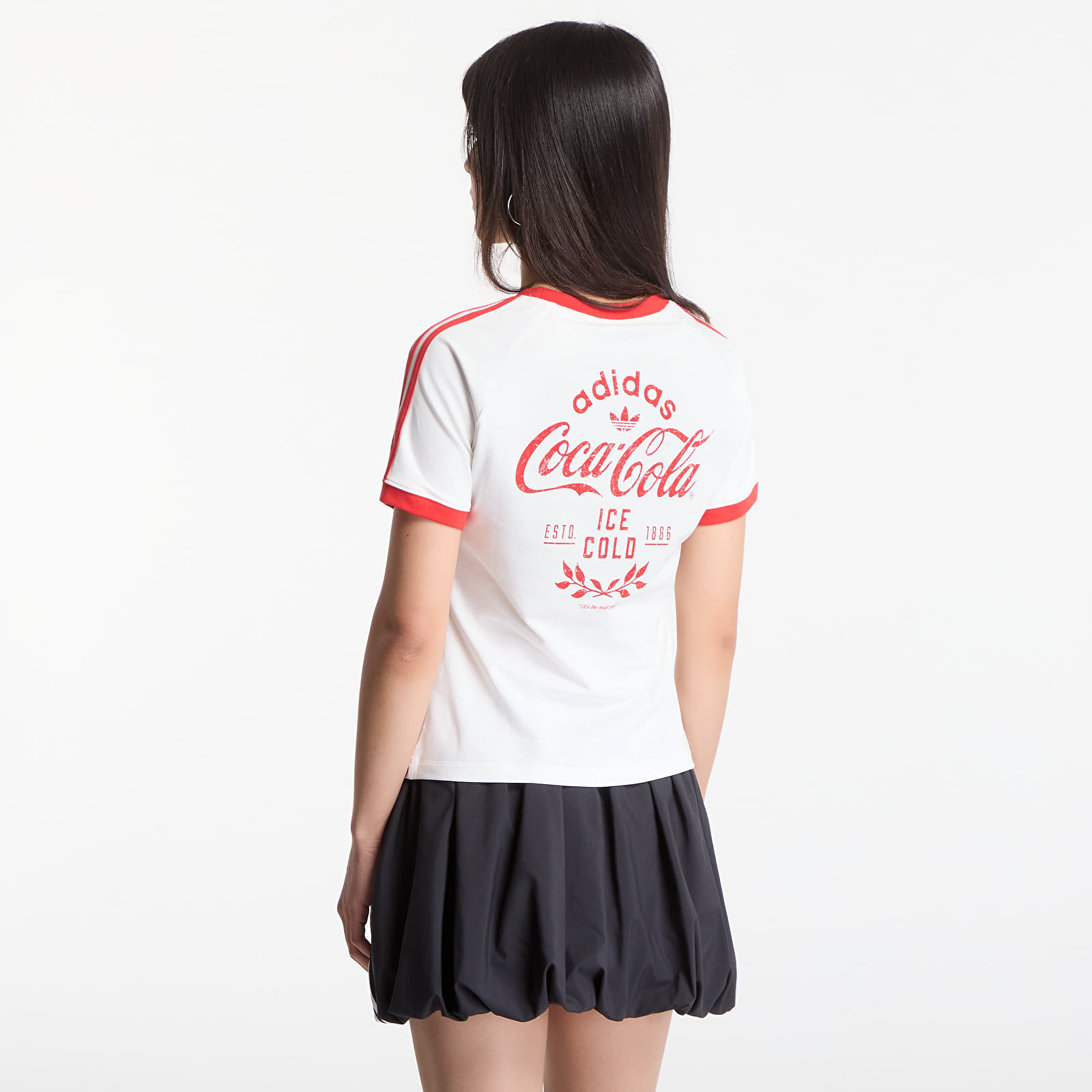 T-skjorter for kvinner adidas x Coca Cola 3 Stripes Tee Core White