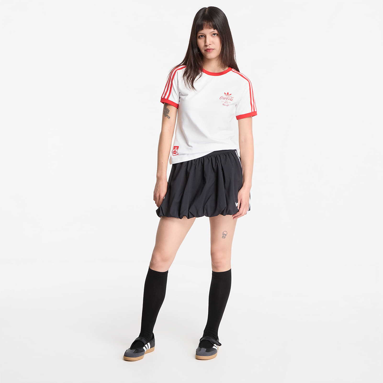 T-skjorter for kvinner adidas x Coca Cola 3 Stripes Tee Core White