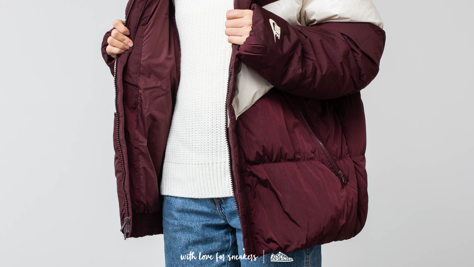 nike down fill jacket burgundy