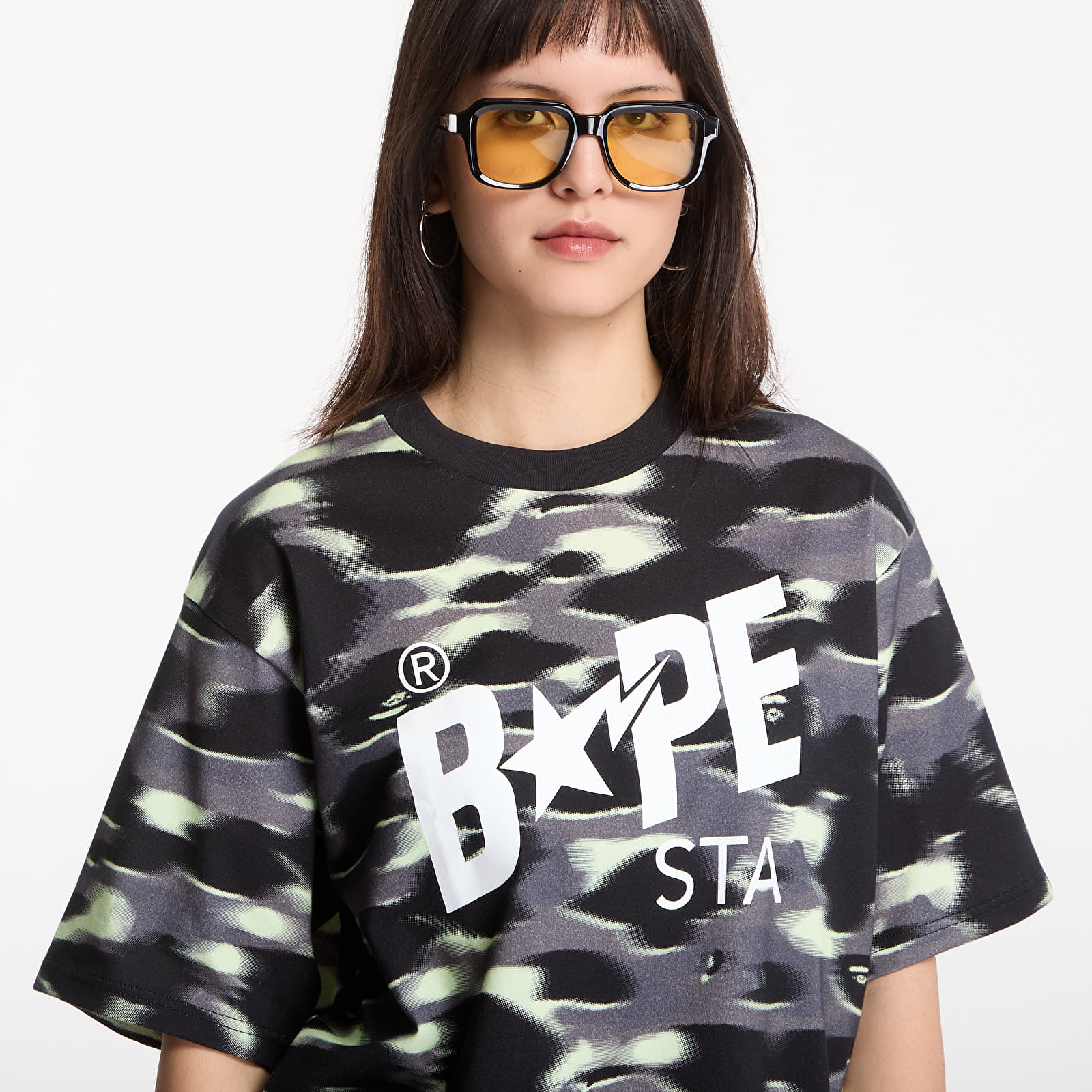 T-shirts A BATHING APE Screen Camo Sta Logo Relaxed Fit Tee Black UNISEX