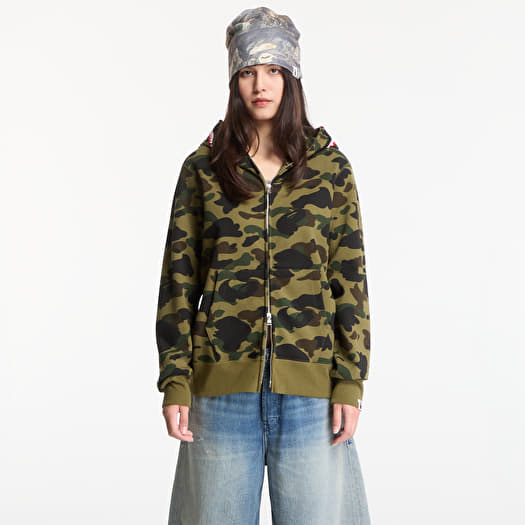 Sweatshirt A BATHING APE 1st Camo Shark Full Zip Hoodie Green