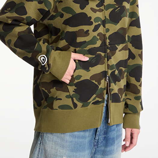 A BATHING APE 1st Camo Shark Full Zip Hoodie Green | Footshop
