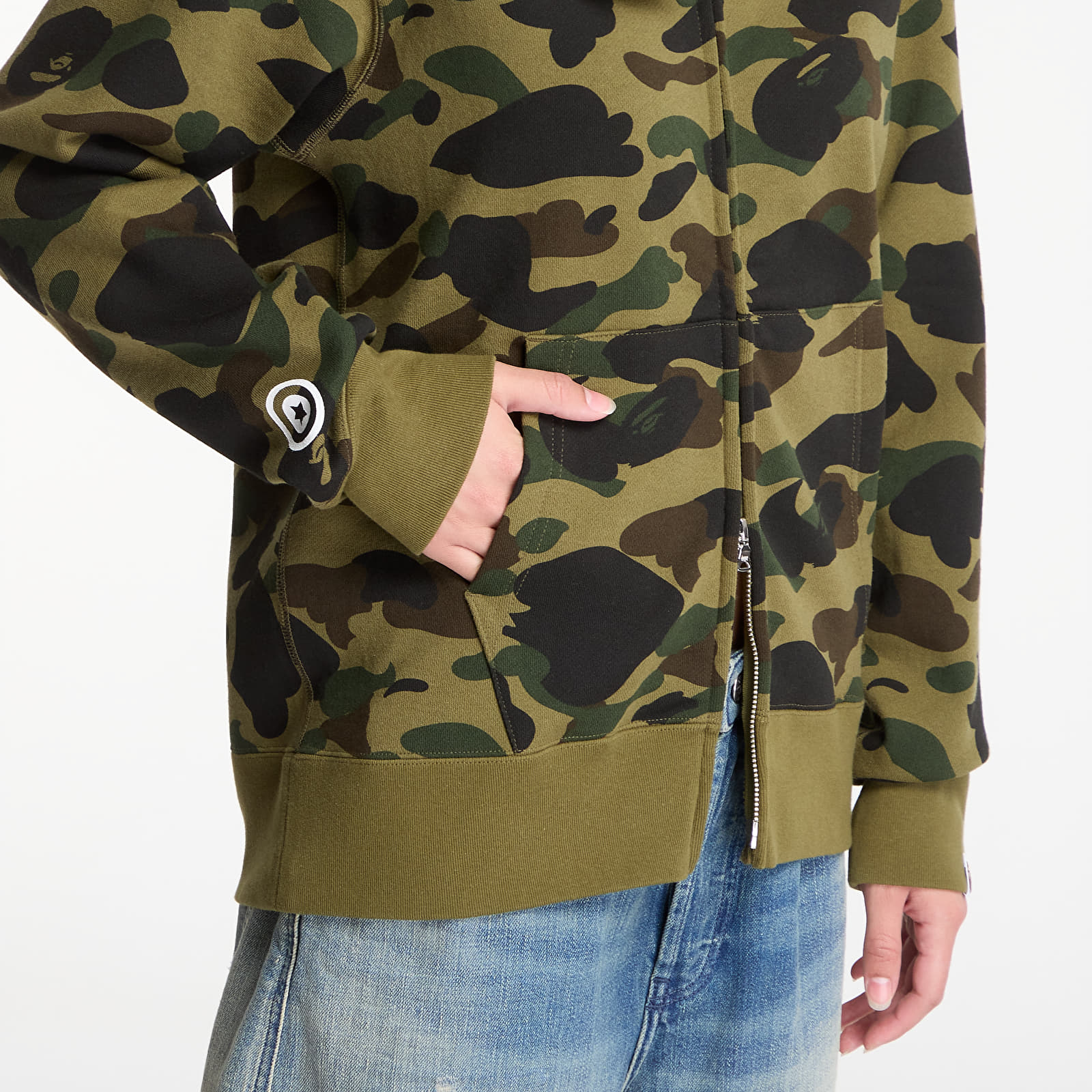 Hoodies and sweatshirts  A BATHING APE 1st Camo Shark Full Zip Hoodie Green