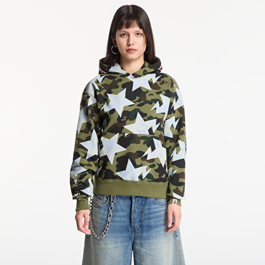 Sweatshirt A BATHING APE Sta Over Print 1st Camo Shark Cropped Fi Green UNISEX