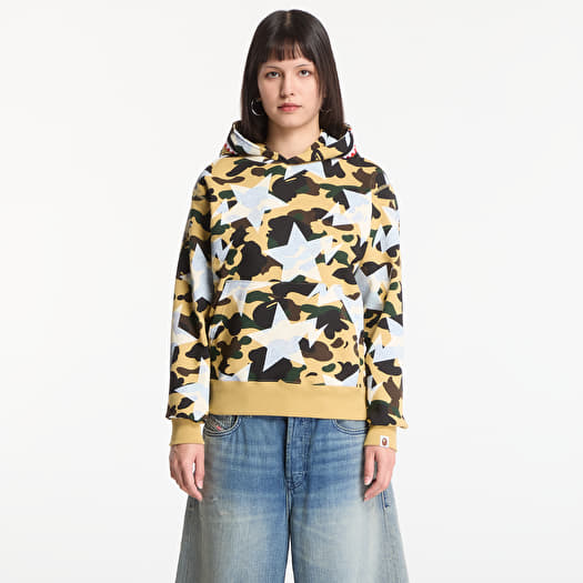 Sweatshirt A BATHING APE Sta Over Print 1st Camo Shark Cropped Fi Yellow UNISEX